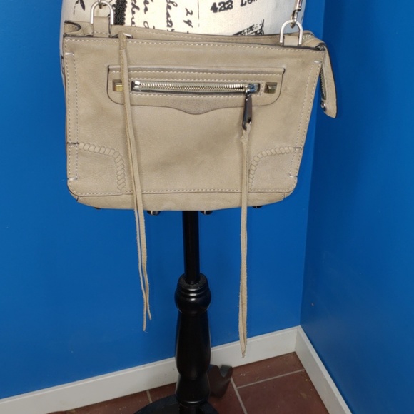 EUC Rebecca Minkoff Grey Suede Crossbody Purse - Picture 6 of 8